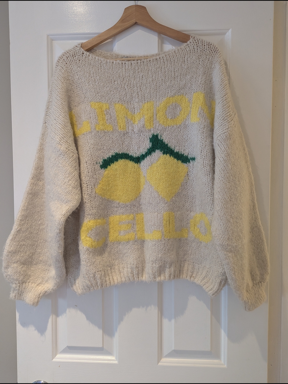 Jessica Laura Limoncello Oversized chunky Knit Sweater Cottagecore Euro M/L/XL